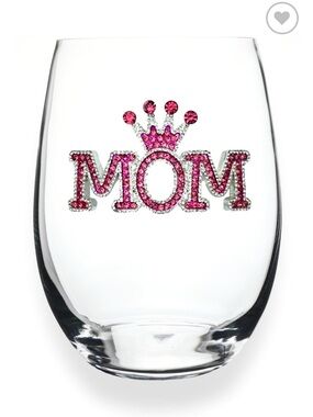 "MOM" Jeweled Stemless Wine Glass - Gift for Mom The Queens Jewels